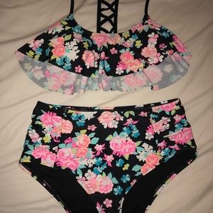 Cute High Waisted Floral Bathing suit!